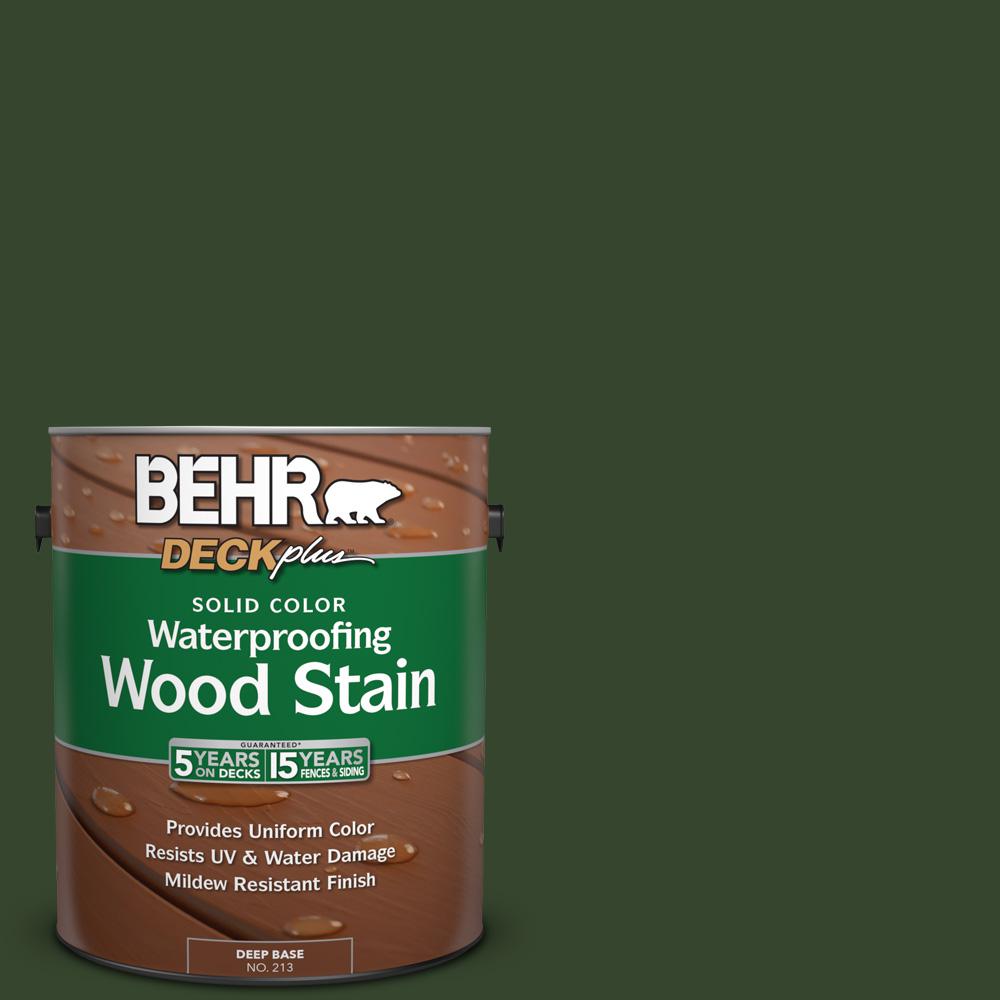 Behr Deckplus 1 Gal Sc 120 Ponderosa Green Solid Color Sc 120 Ponderosa Green Solid Color Waterproofing Exterior Wood