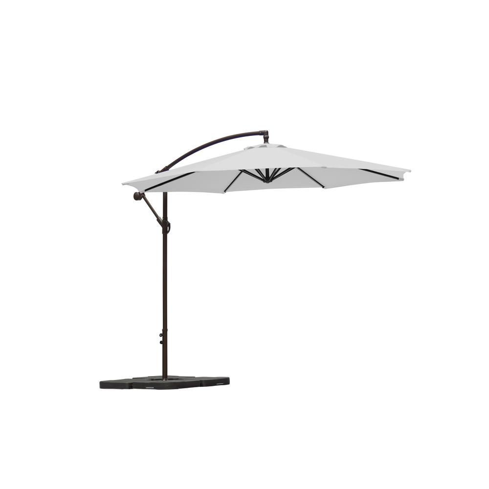 White 10 Ft Patio Umbrellas Patio Furniture The Home Depot