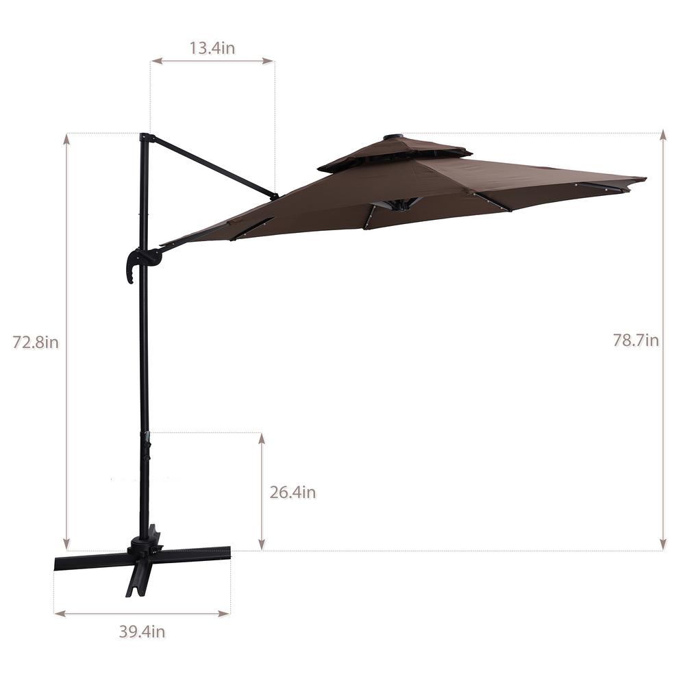 CASAINC 10Ft Rectangular LED Lighted Outdoor Garden Patio Umbrella in the Patio  Umbrellas department at Lowes.com