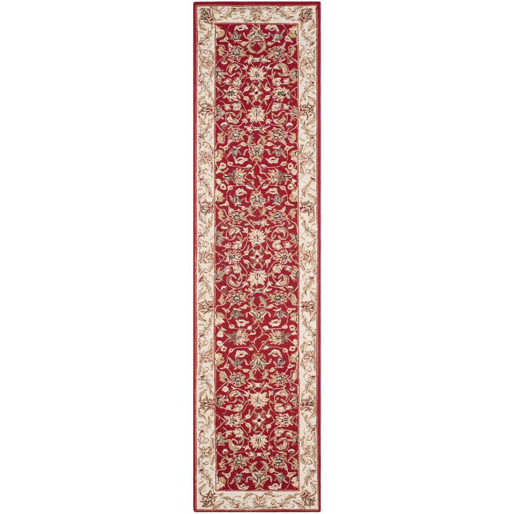 Safavieh Chelsea Burgundy Ivory 3 Ft X 10 Runner Rug Hk78b 310 Safavieh Chelsea Burgundy Ivory 3 Ft X 10 Runner Rug