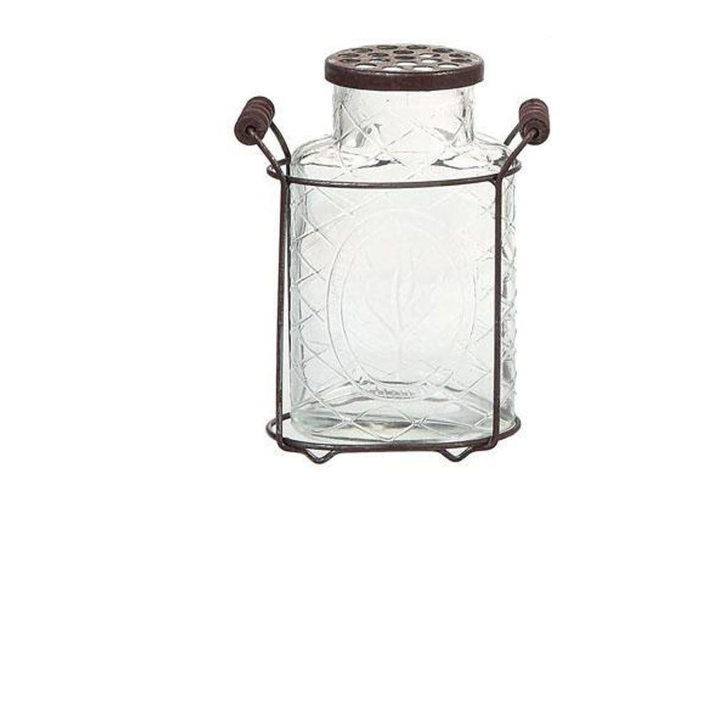 7.25 in. Glass Jar Vase in ClearDE3877 The Home Depot