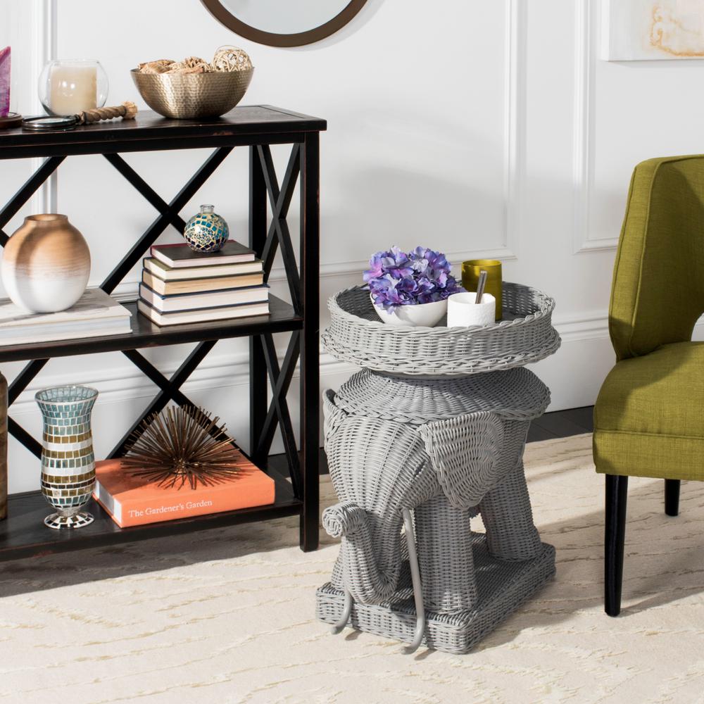 Safavieh Everly Vintage Gray Storage Side Table Amh5743d