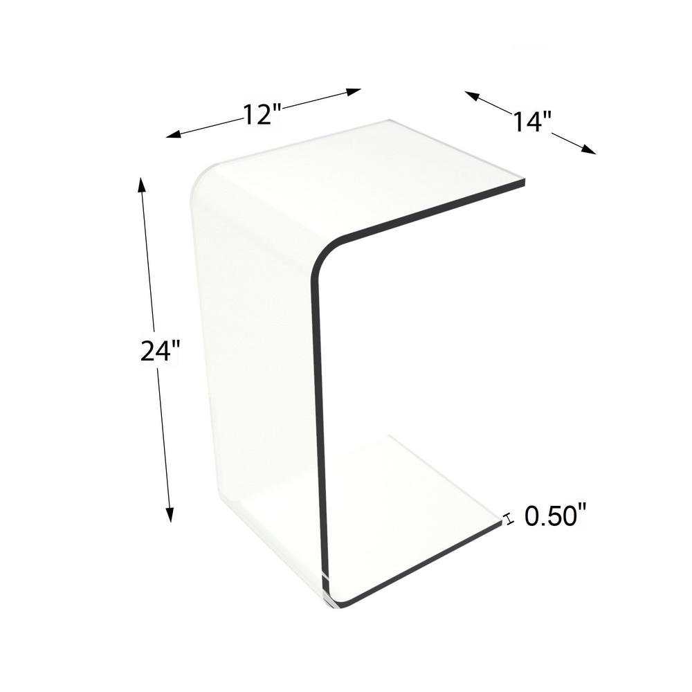 Lavish Home Acrylic Clear Modern C Style Vertical End Table