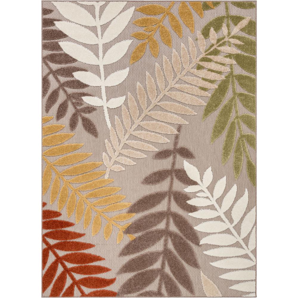 Well Woven Dorado Mariah Modern Tropical Leaves Beige Hight Low Indoor Outdoor 7 Ft 10 In X 9 Area Rug