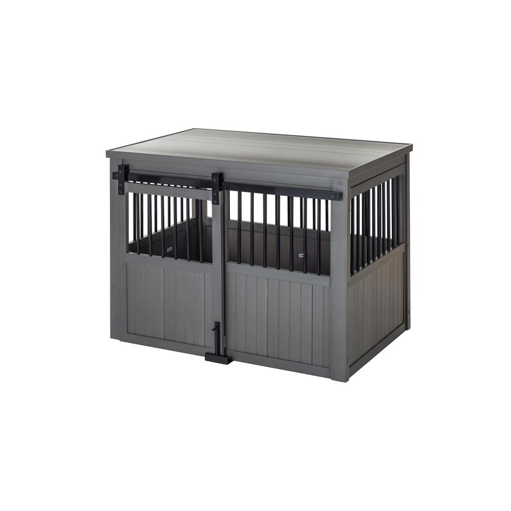 New Age Pet Homestead ECOFLEX Grey Sliding Barn Door Dog Crate Extra