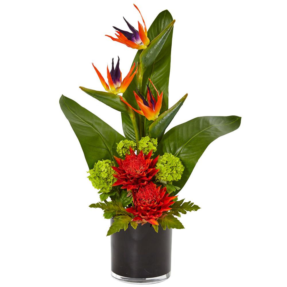 Nearly Natural Bird of Paradise Tropical Artificial Arrangement-1512-OR