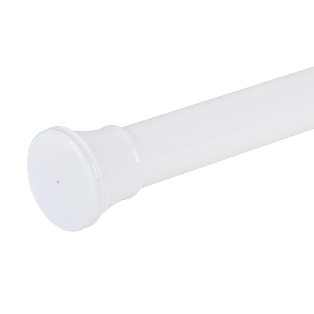 Utopia Alley 40 In Aluminum Tension Shower Curtain Rod With Pvc End Aluminum Tension Shower Curtain Rod With Pvc End Cap In White