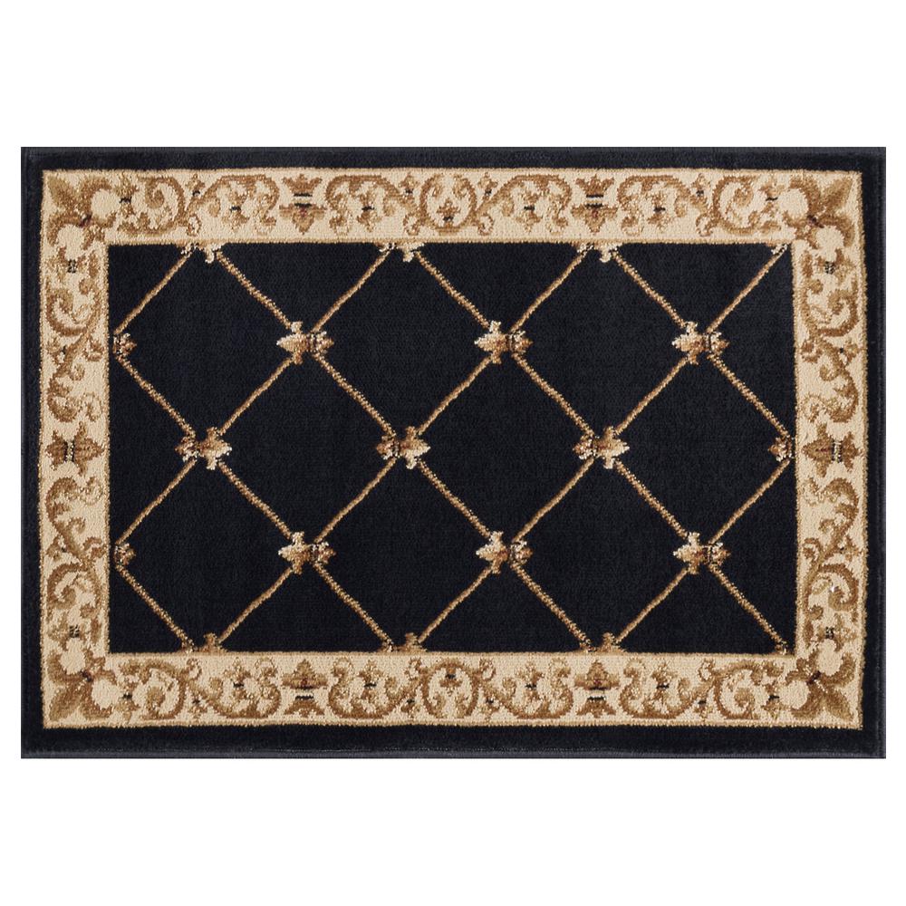 Tayse Rugs Sensation Black 2 ft. x 3 ft. Traditional Area RugSNS4883