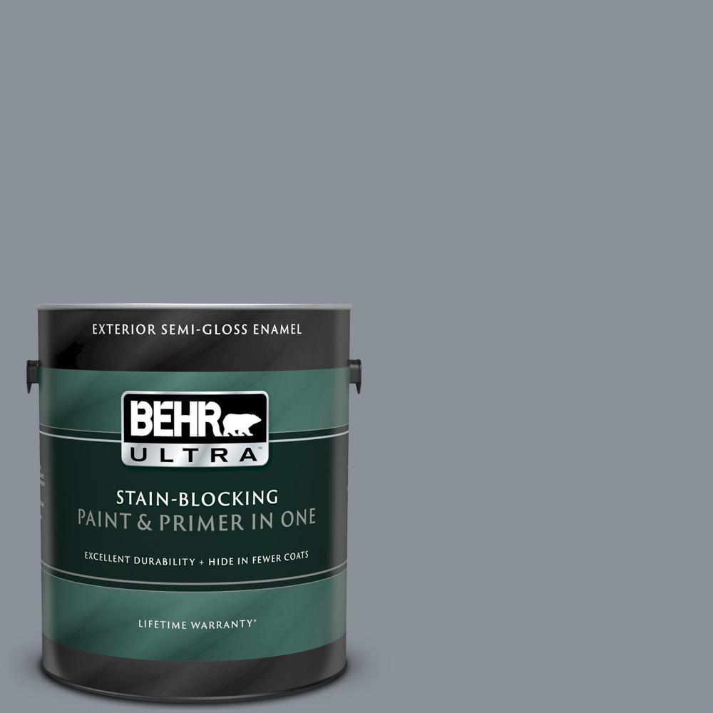 BEHR ULTRA 1 Gal. #PPU18-04 Dark Pewter Semi-Gloss Enamel Exterior ...