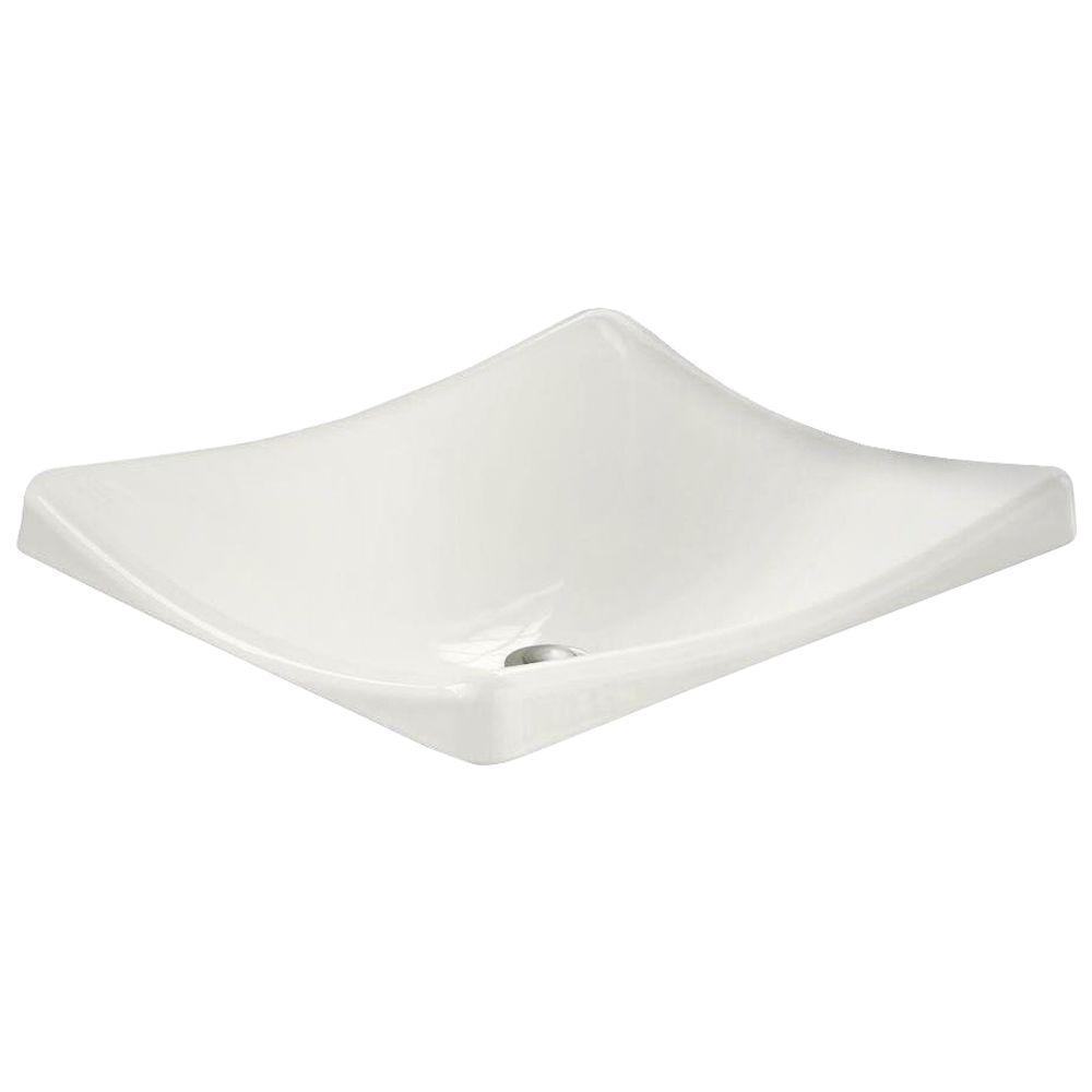 KOHLER Vox Rectangle Vitreous China Vessel Sink in White with Overflow