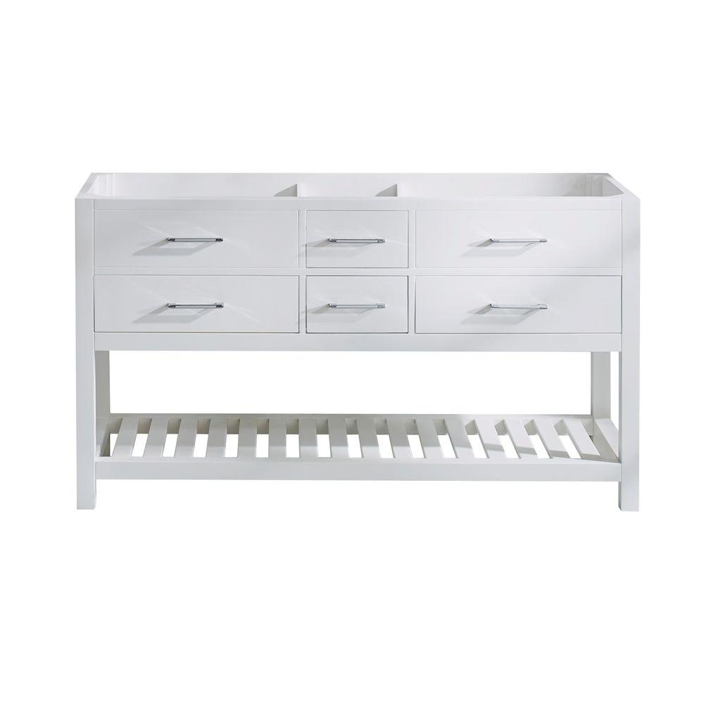 Virtu USA Caroline Estate 60 in. W Bath Vanity Only in WhiteMD