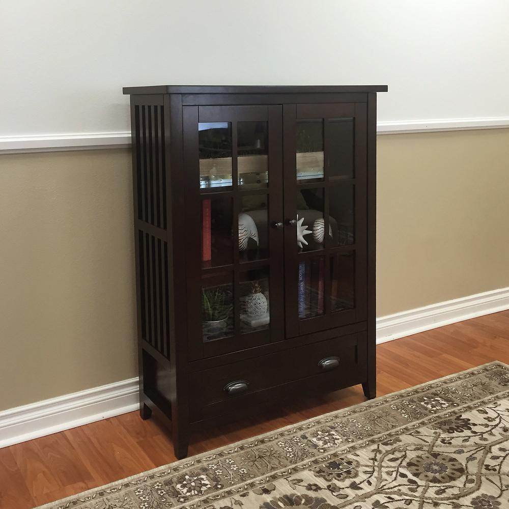 Donnieann Brookdale Dark Walnut Accent Cabinet With Glass Window