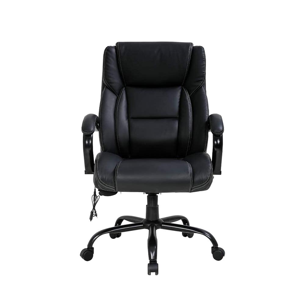Boyel Living Black Big And Tall Office Chair with Soft PU Leather Desk