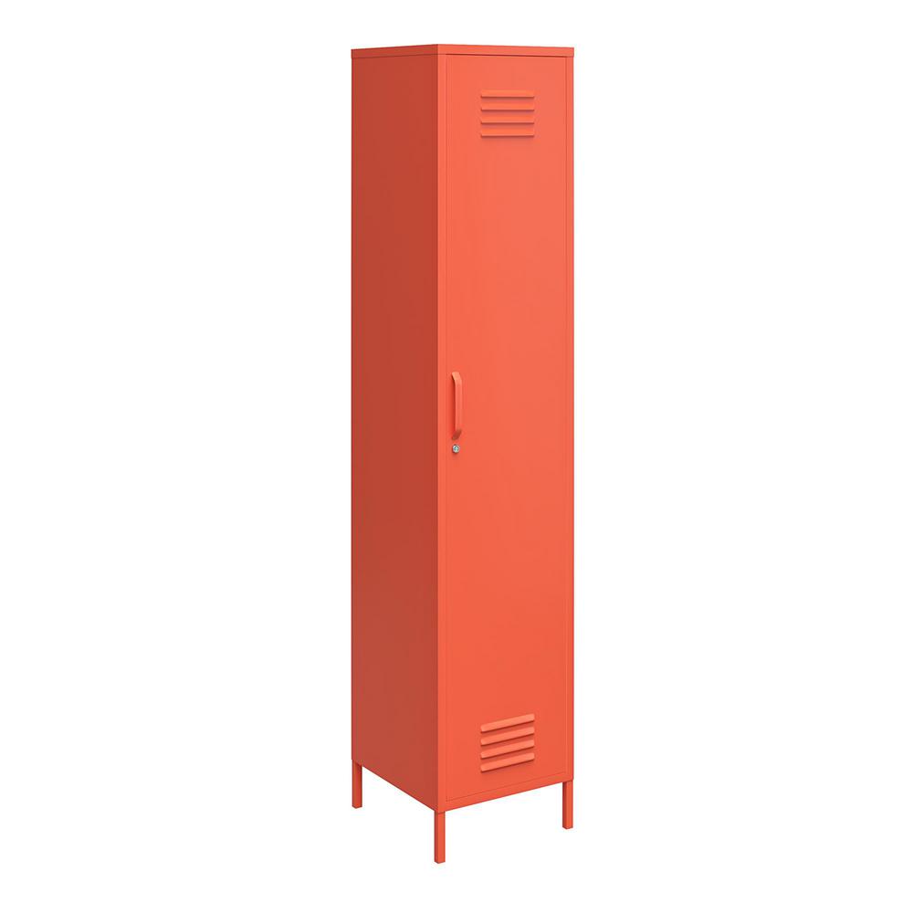 Novogratz Cache Single Metal Locker Storage Cabinet In Orange 5244813com The Home Depot