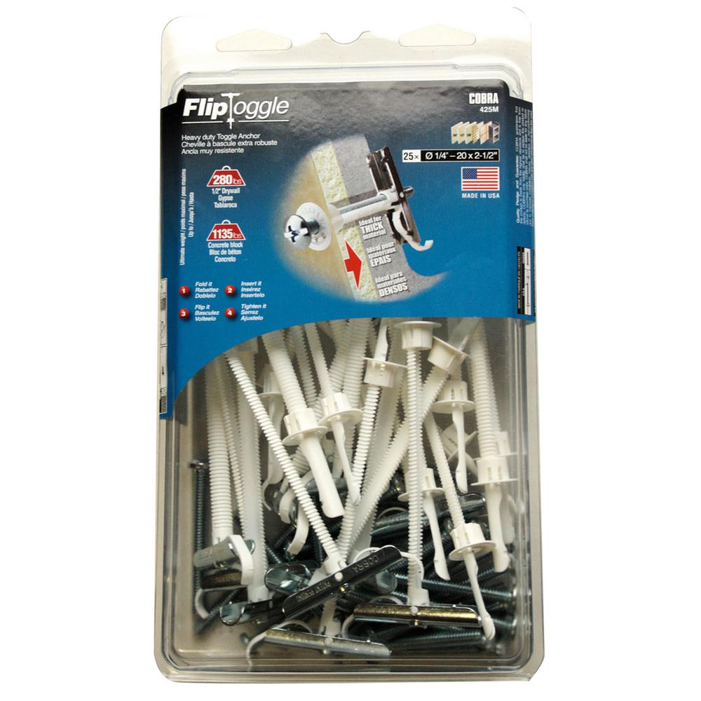 12 Pieces TOGGLER SNAPTOGGLE Drywall Anchor with included bolts for 1//4-20