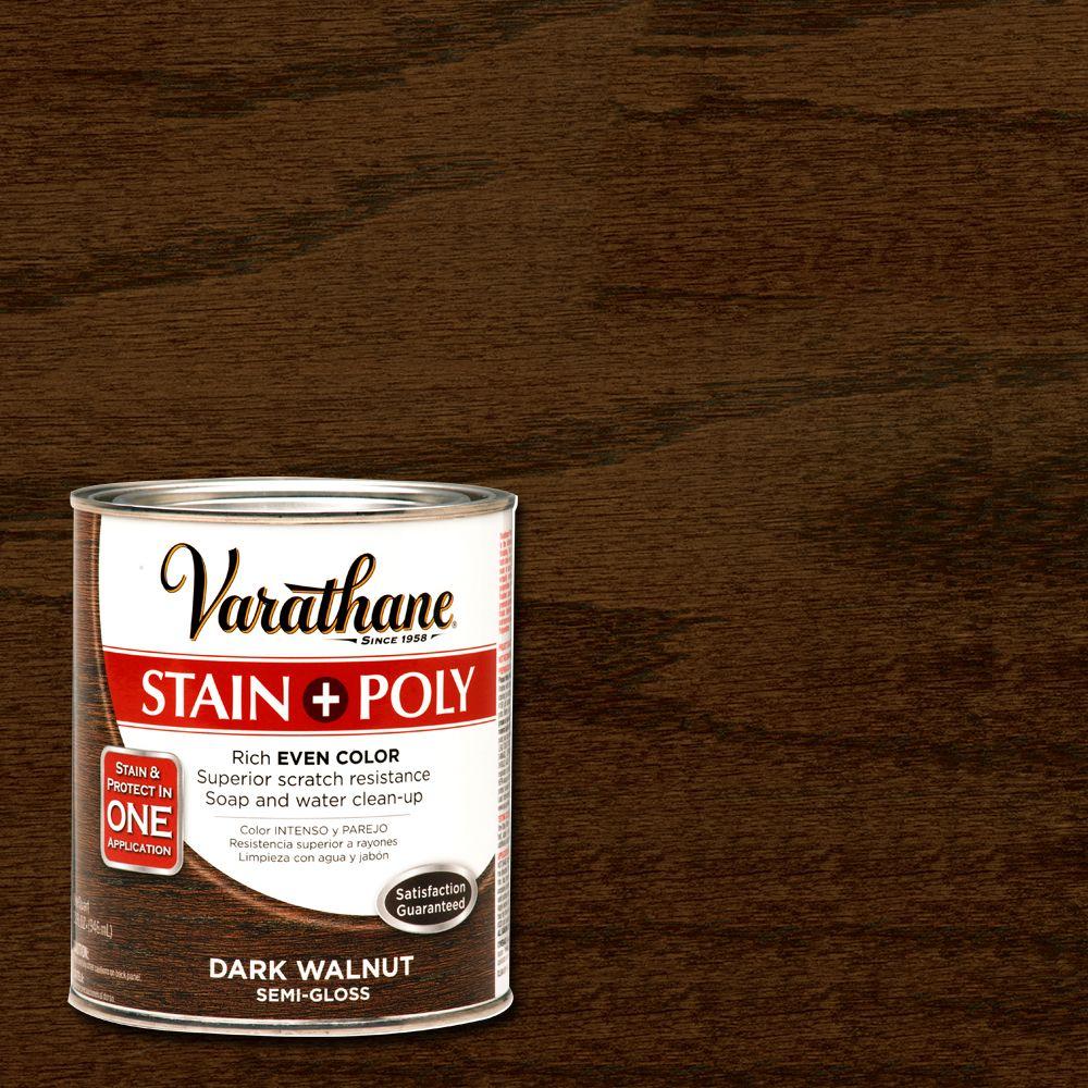 Varathane 1 Qt Dark Walnut Stain And Polyurethane 266159 The Home Depot