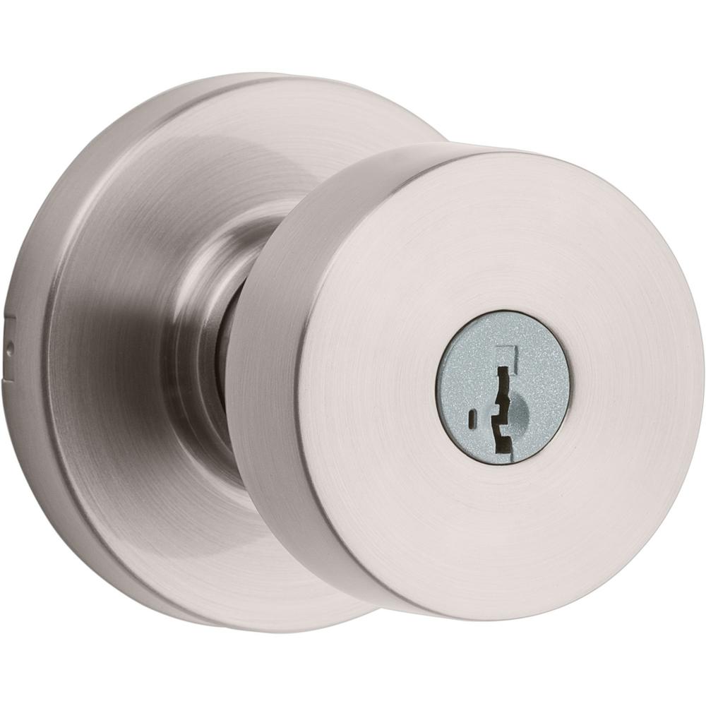 Kwikset Pismo Round Satin Nickel Exterior Entry Door Knob Kwikset Pismo Round Satin Nickel Exterior Entry Door Knob