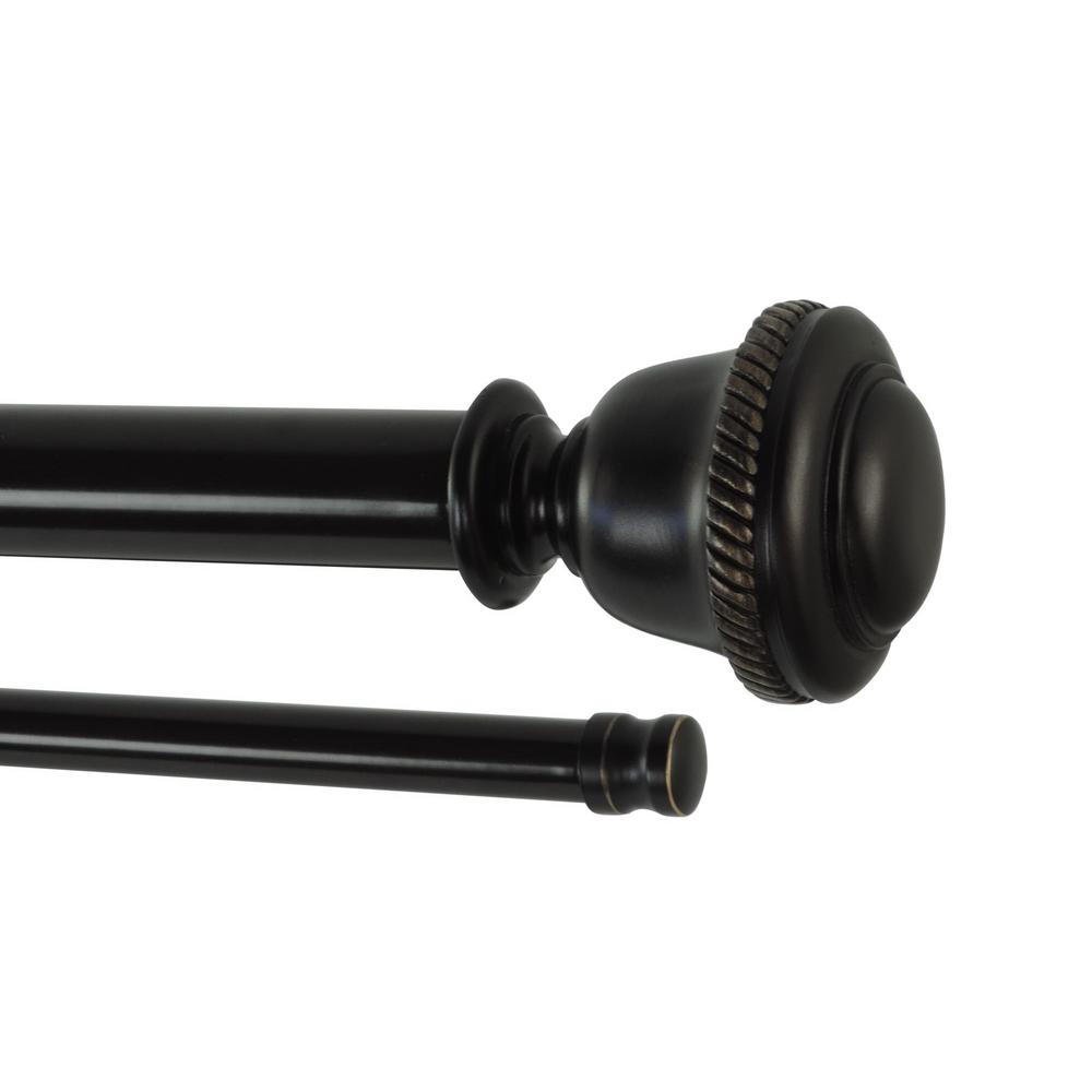 36 In 72 Adjule Length 1 Dia Double Rod Set Oil 36 In 72 Adjule Length 1 Dia Double Rod Set Oil Rubbed Bronze With Decorative Finials Lwf1018 7orb The Home Depot