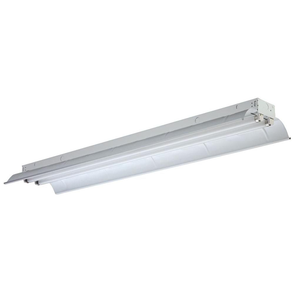 2-Light Gloss White Fluorescent Industrial Bay Lighting 2-Light Gloss White Fluorescent Industrial Bay Lighting