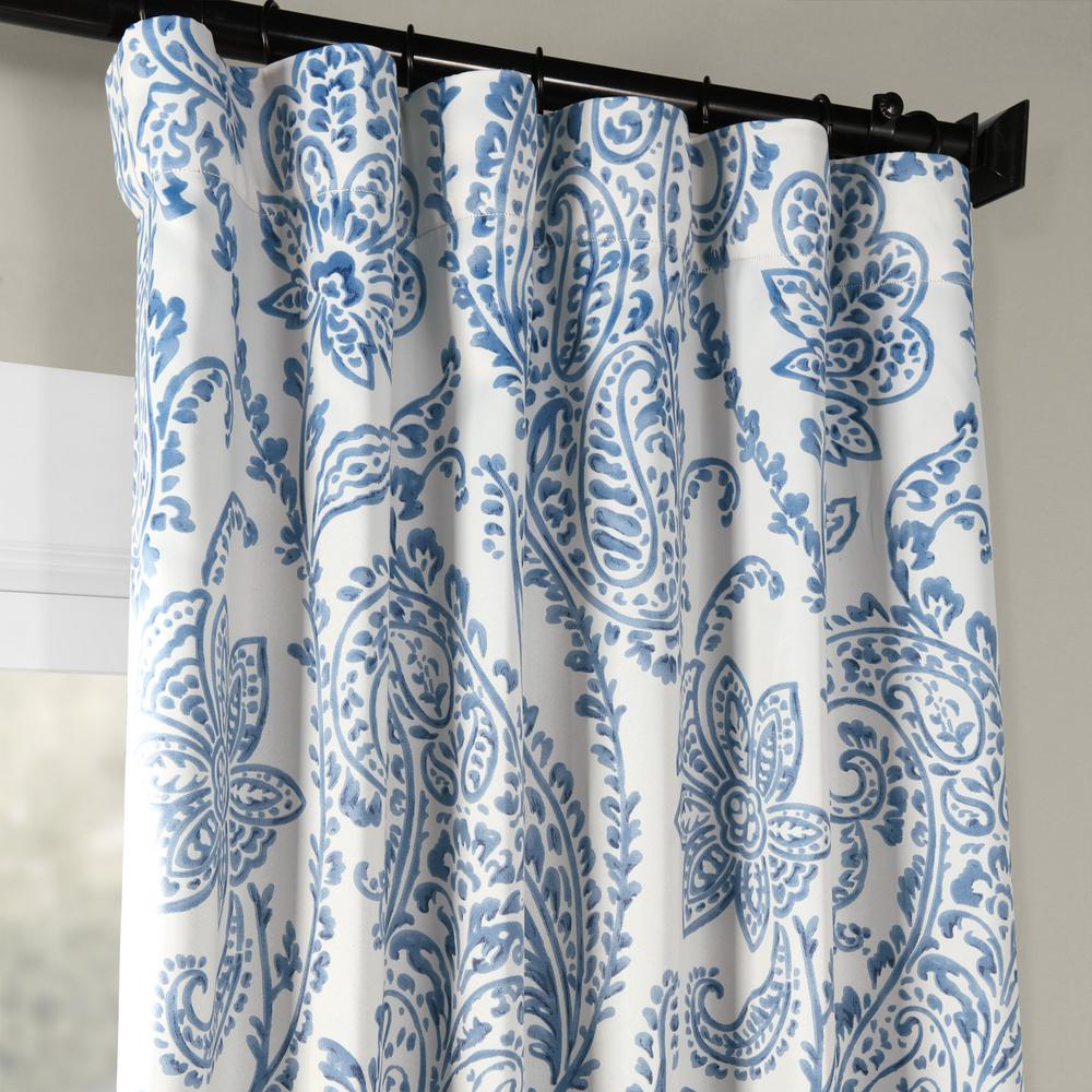 Exclusive Fabrics Furnishings Semi Opaque Tea Time China Blue