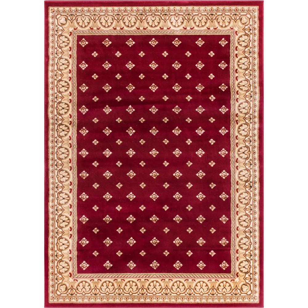 Well Woven Barclay Hudson Terrace Red 2 ft. x 4 ft. Traditional Border Area Rug548903 The