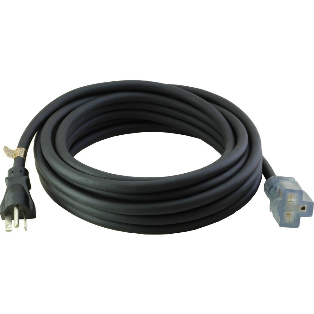 AC WORKS 25 ft. 12/3 SJTW 20 Amp NEMA 5-20 Indoor/Outdoor Lighted End Extension... by AC WORKS