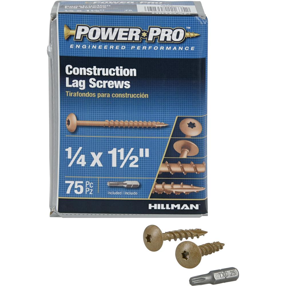 14 x 6 Construction Lag Screws Exterior Coated Torx/Star Drive Heavy Duty Structural Lag Screws