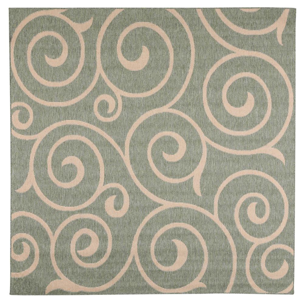 Green Square Outdoor Rugs The Home Depot Whirl Natural Sage 9 Ft X Square Indoor Outdoor Area