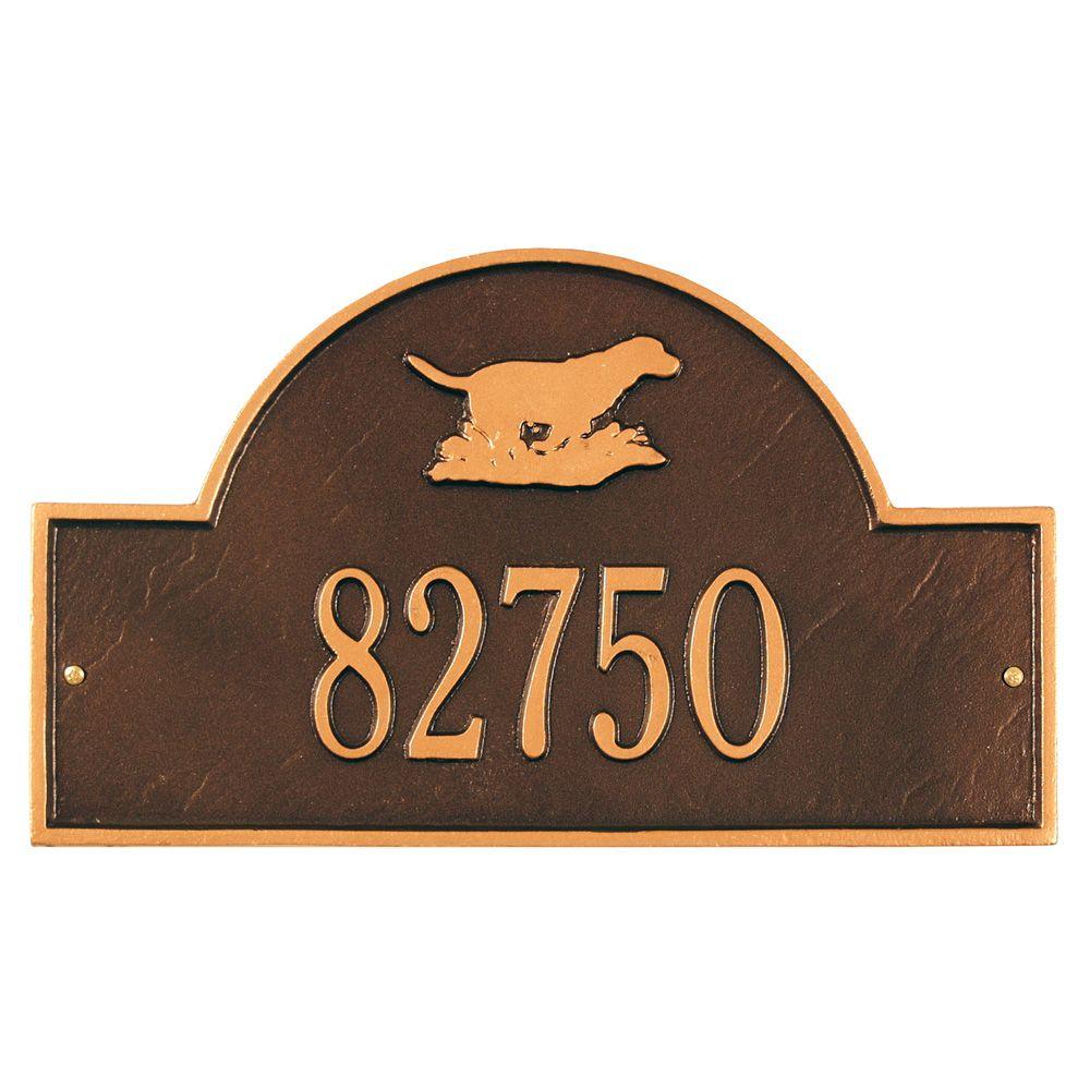Whitehall Products Retriever Arch Antique Copper One Line Wall Marker