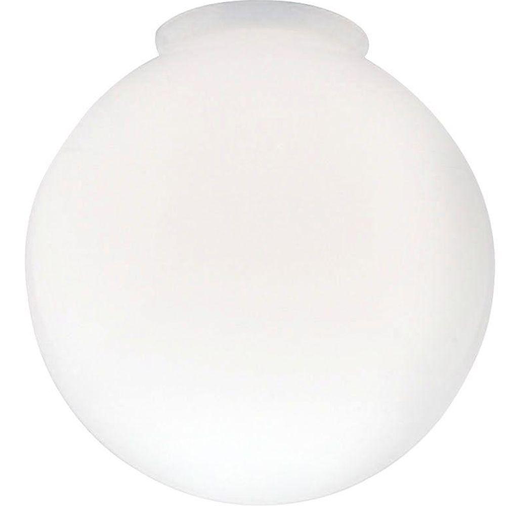 6 In Handblown Gloss White Globe With 3 1 4 Fitter