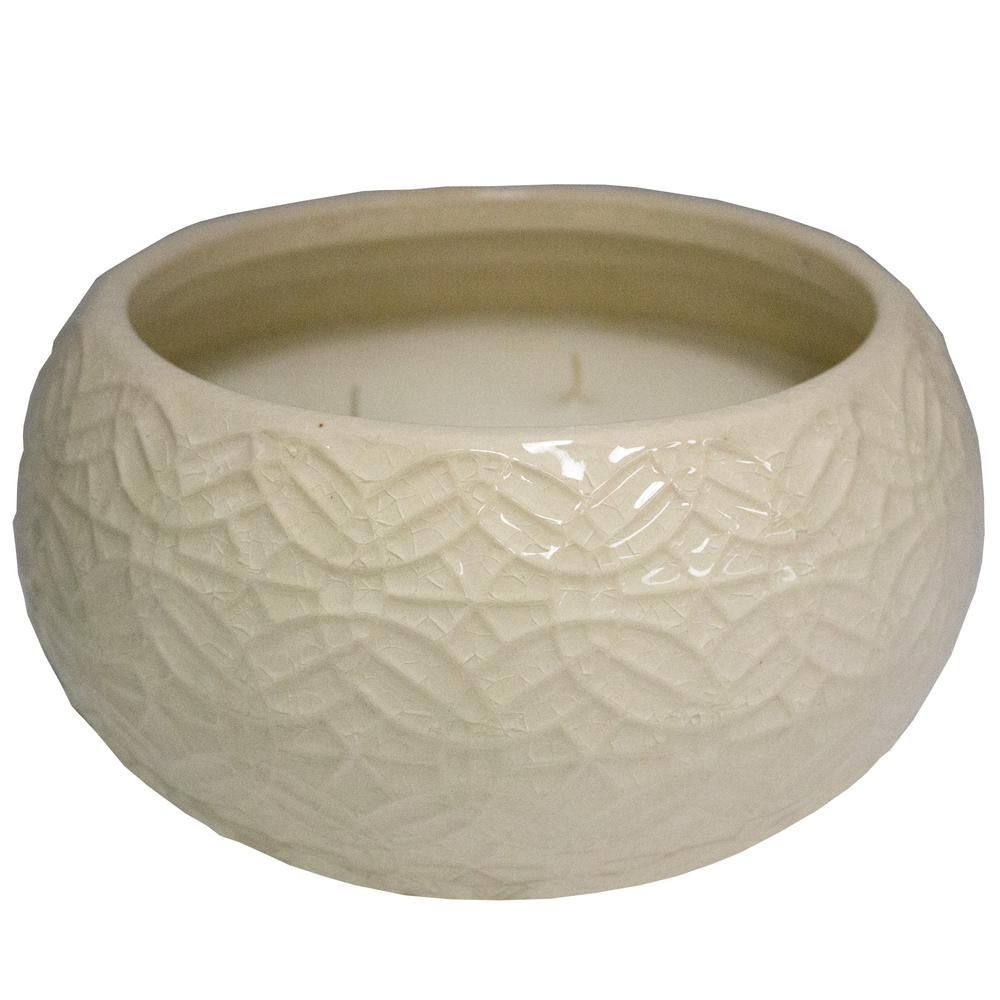 Trendspot 8 in. White Ceramic Citronella CandleCC00144N08W2 The