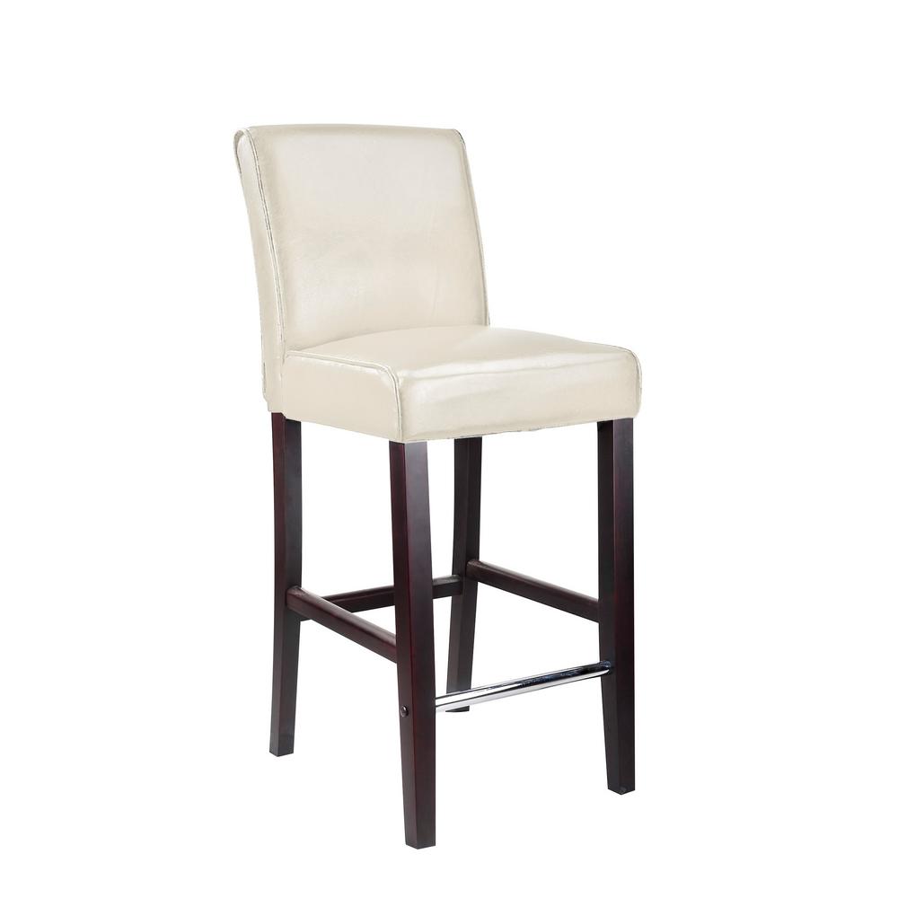 CorLiving Dad-513-B Antonio Bar Height Barstool in White Bonded Leather