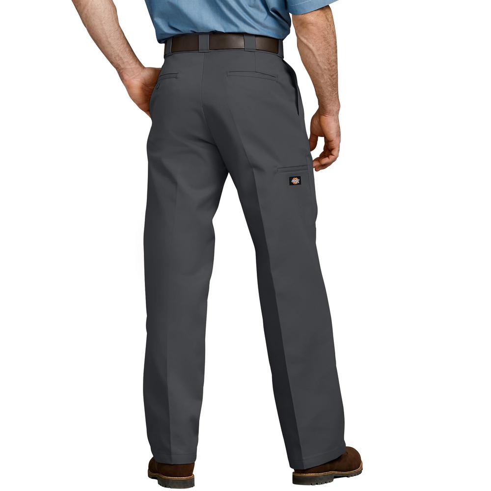 dickies twill double knee mens charcoal pants