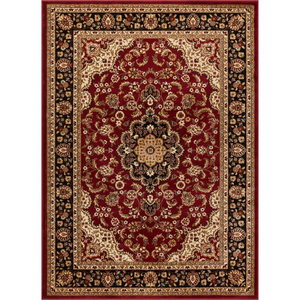 Well Woven Barclay Medallion Kashan Red 7 ft. x 10 ft. Traditional Area