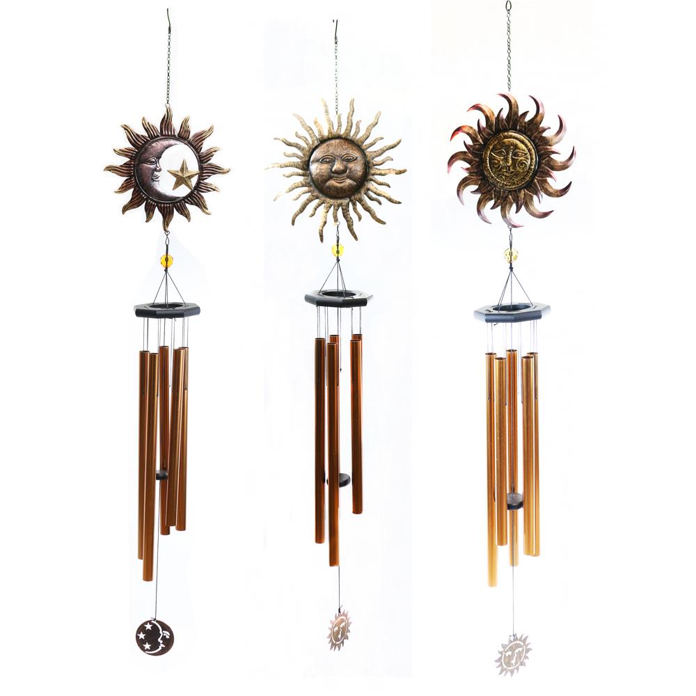 Alpine Metal Sun And Moon Wind Chimes Orted Master Pack Of 3 Metal Sun And Moon Wind Chimes Orted Master Pack Of 3
