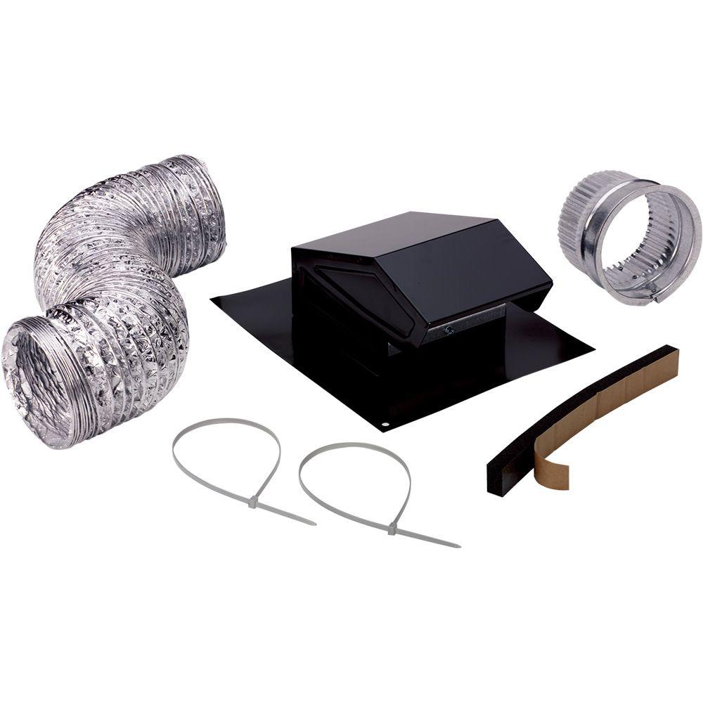 Broan 3 in. or 4 in. Roof Vent Kit for Round Duct Steel in Black-RVK1A ...