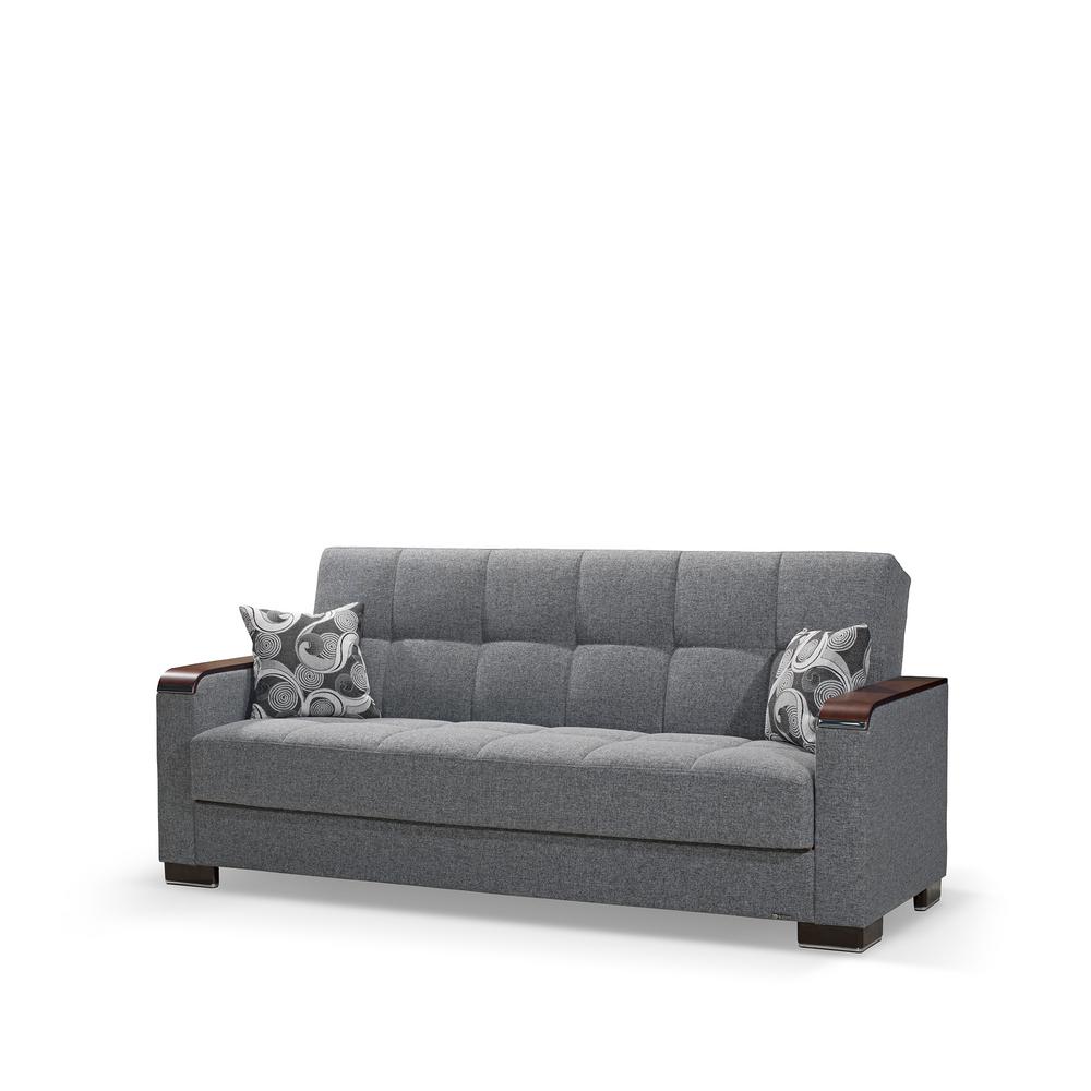 Ottomanson Armada Gray Wooden Armed Sofa Sleeper Bed With Storage Armada Gray Wooden Armed Sofa Sleeper Bed With Storage