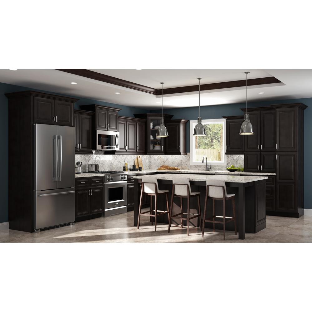 Home Decorators Collection Roxbury Assembled 18 X 30 X 12 In Plywood Mitered Wall Kitchen Cabinet Left Soft Close In Stained Manganite W1830l Rmg The Home Depot