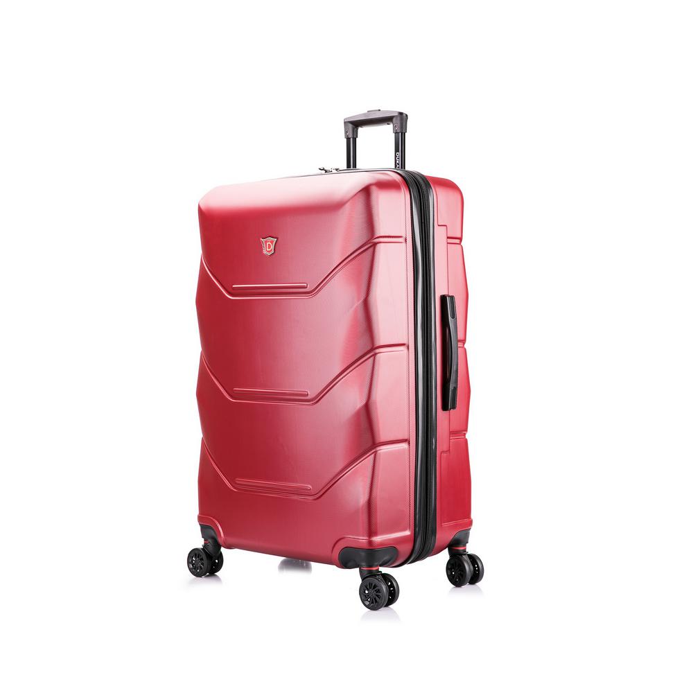 red lightweight suitcase