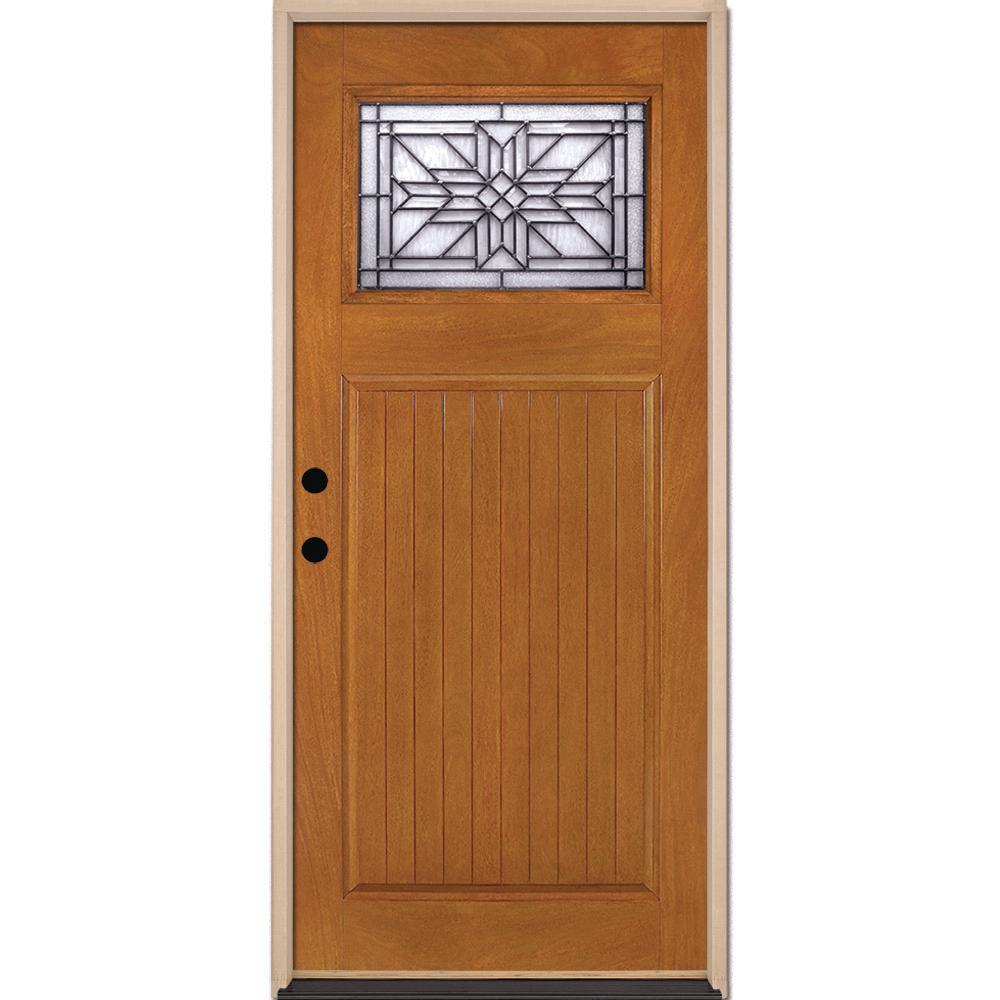 Feather River Doors 37.5 in. x 81.625 in. Brilliant Star Craft 1/4 Lite