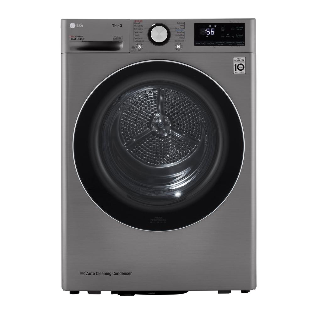 LG Electronics 4.2 cu. ft. Graphite Steel Compact Electric Dryer with Dual Inverter HeatPump Technology