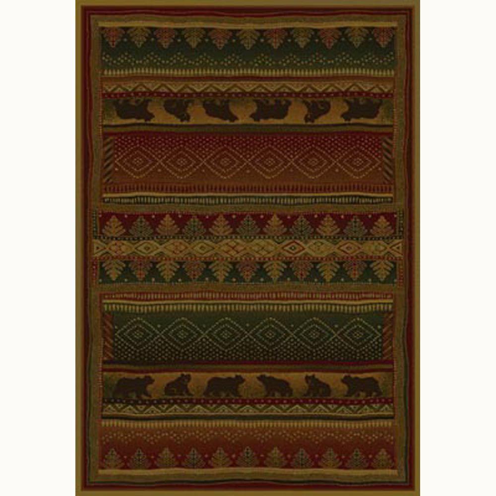 United Weavers Bearwalk Red 5 Ft X 8 Contemporary Lodge Area Rug