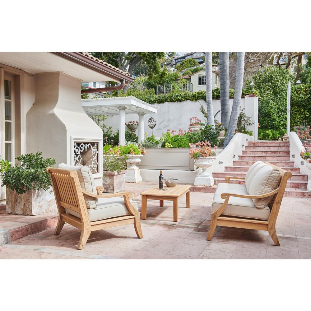 Hiteak Furniture Sonoma 4 Piece Teak Patio Conversation Set With Hiteak Furniture Sonoma 4 Piece Teak