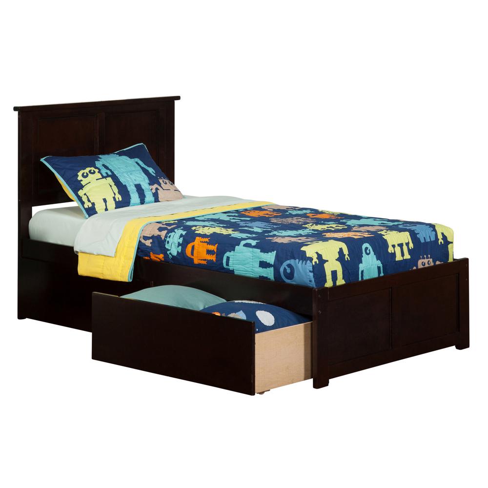 Atlantic Furniture Madison Espresso Twin Xl Platform Bed With Flat Atlantic Furniture Madison Espresso Twin Xl Platform Bed With Flat Panel Foot Board And 2 Urban