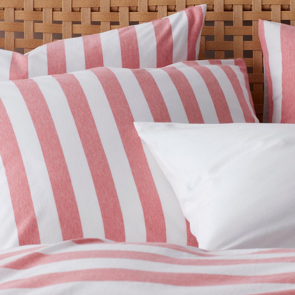 The Company Store Awning Stripe Space Dye Coral Jersey Knit Twin