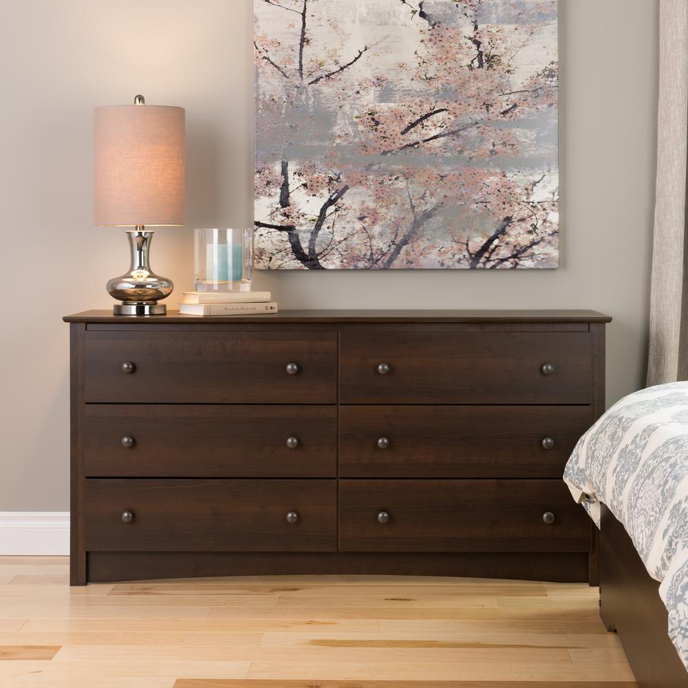 Prepac Fremont 6 Drawer Espresso Dresser Edc 6330 K The Home Depot 6 Drawer Espresso Dresser Edc 6330 K