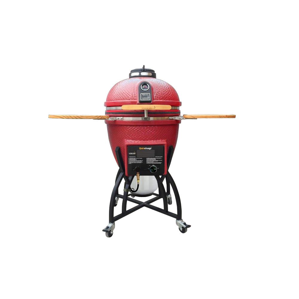 Vision Grills Do Char Gas Dual Fuel Charcoal Grill In White This Review Is From Do Char Gas Dual Fuel Charcoal Grill In Chili Red With Cover