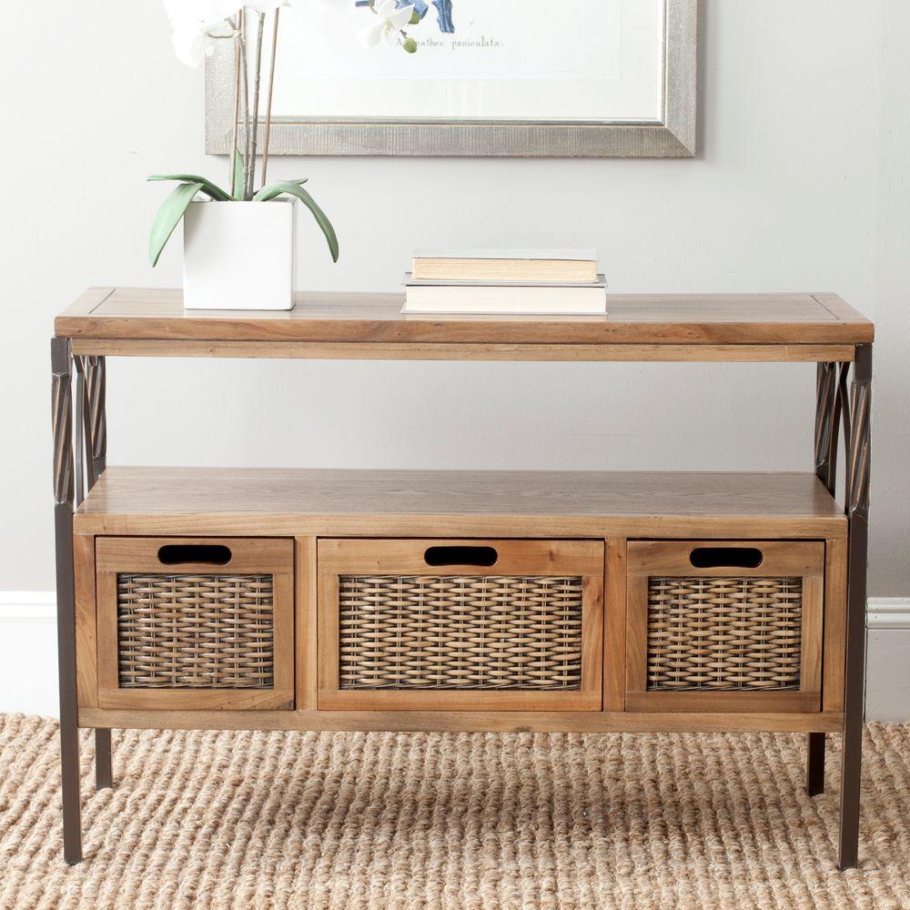 Oak Console Table With Storage