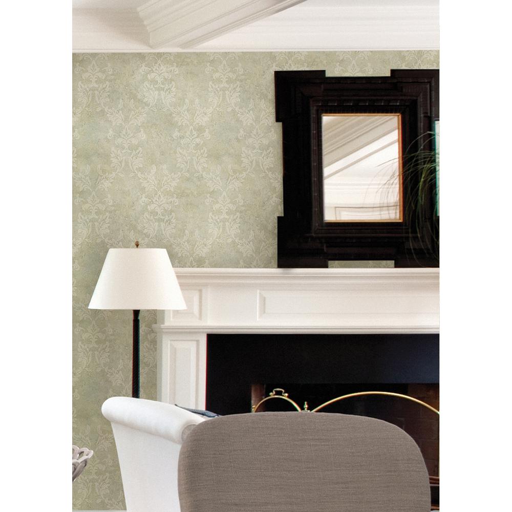 Brewster Bentley Mint Damask WallpaperARB67572 The Home Depot