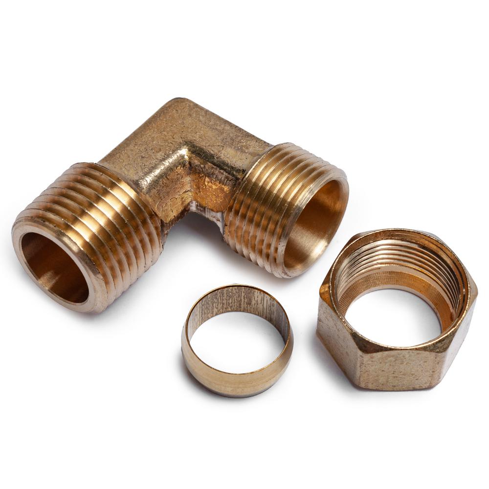 5//8 OD x 1//2 MIP Threaded Compression Elbow Pack of 10 Lead-Free